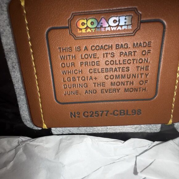 Coach Stadium Swinger Bag Shoulder/Crossbody In Clear PVC & Leather/Rainbow NWT - Picture 4 of 12